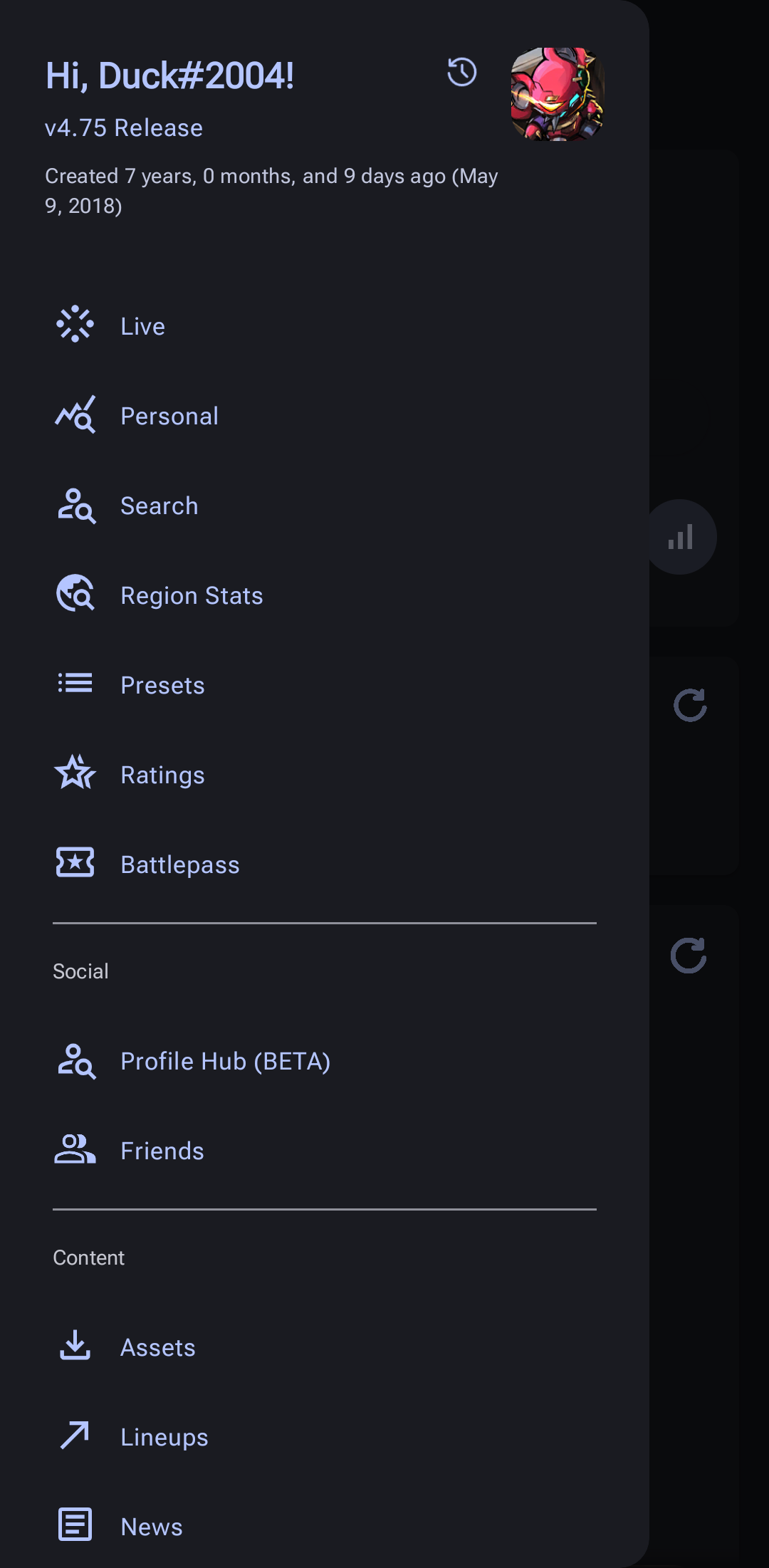 Statics app screenshot
